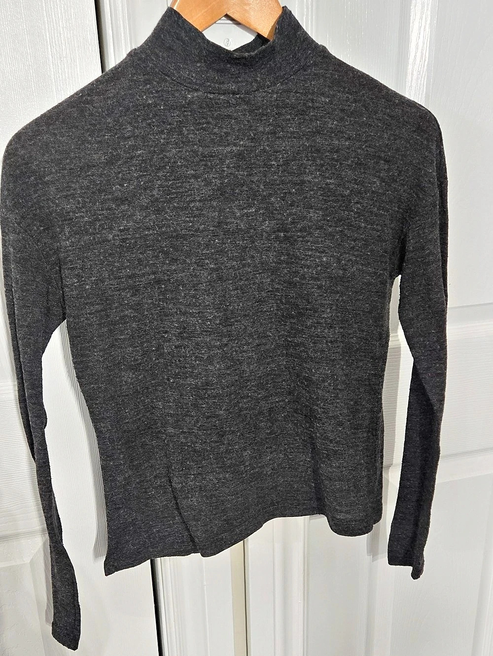 Dynamite Charcoal Mock Neck Long Sleeve Top